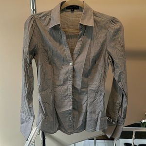 Express Size XS Gray/White striped button down